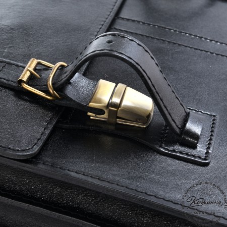 Деловой кожаный портфель "Увертюра" (чёрный)